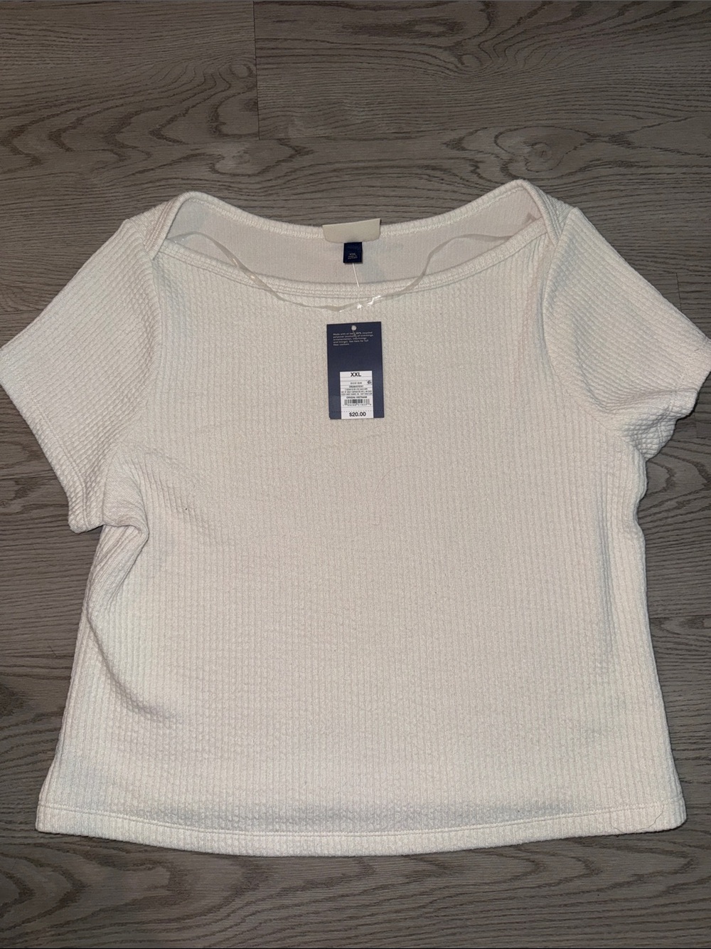 Universal Thread White Ribbed Short Sleeve Top